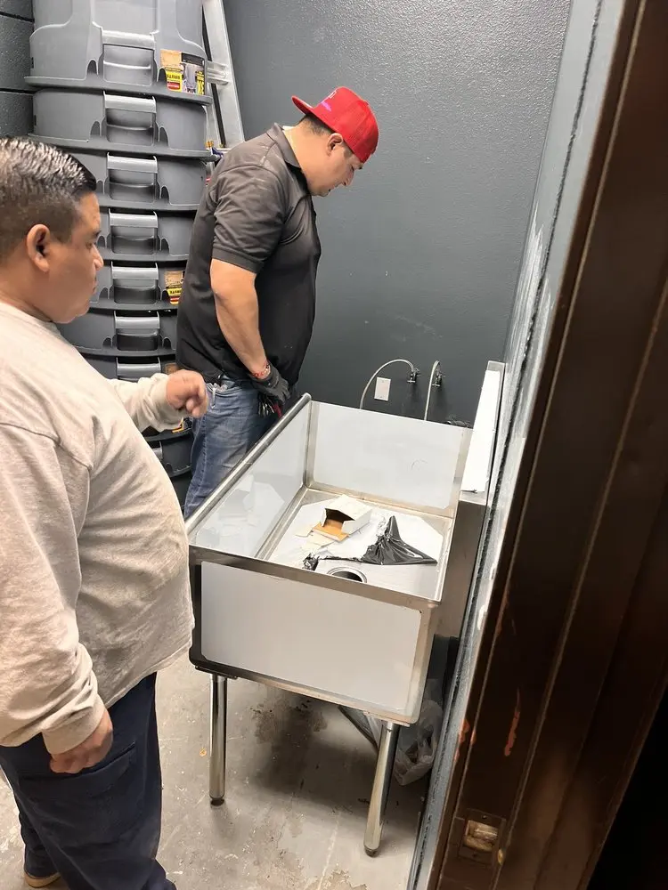 Commercial plumbing and sink installation in Manteca