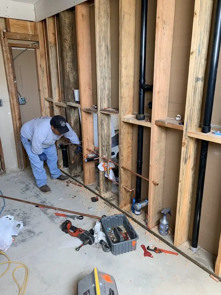 Commercial rough-in plumbing for Water Heater Replacement in Manteca